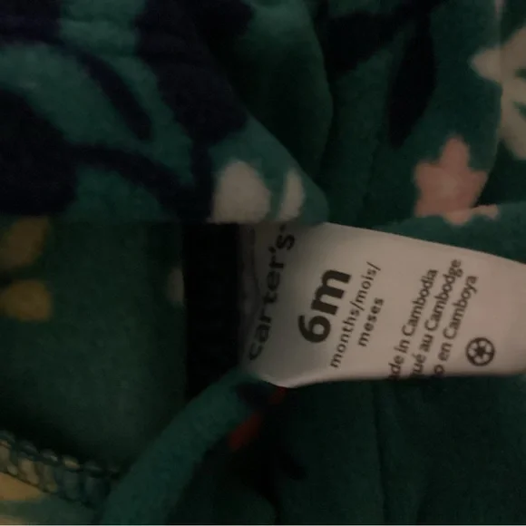 Carters 6 mo Floral Hooded Jacket w. Red Bodysuit & Jean NWT - Picture 3 of 7